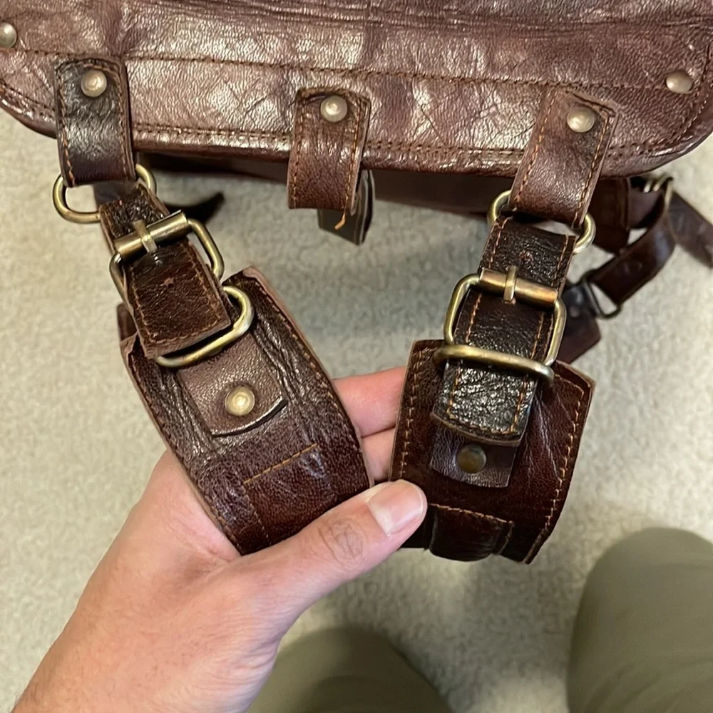 COPY - The Western leather backpack. Color brown and crafted pure leather mater…